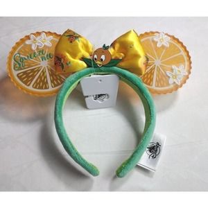 Disney Parks Epcot's Flower & Orange Bird Squeeze Me Minnie Mouse Ears NWTS